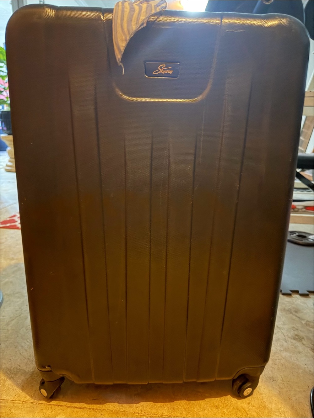 Black Hard-Shell Spinner Luggage